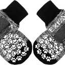 EXPAWLORER Anti Slip Dog Socks to Prevent Licking Paws, Dog Shoes for Hot Pavement, Dog Booties for Small Medium Large Senior Dogs, Traction Control Boots & Paw Protectors for Hardwood Floors (Dark Grey)