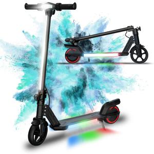 Foldable Electric Scooter for Kids, with Bright Front LED Lights,Shining Pedal, LED Display, Dual Brakes 150W Motor Kids Electric Scooter, UL2272 Certified