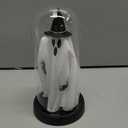Halloween Decor-Halloween Decorations Indoor-Light Up Ghost in Glass Cloche-Cute Ghost with Light for Home Kitchen Mantel Tabletop Party Decor (Black)