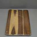 2 Pcs Acacia Wood Serving Tray, Rectangular Wooden Serving Platters Charcuterie Board, Large Wood Kitchen Display Tray for Food, Cookie, Dessert, Fruit, Snack, Vegetable, 16.6" x 12.6" x 0.6"