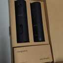 LARS NYSM Electric Salt and Pepper Grinder Set, USB Rechargeable, Automatic Salt and Pepper Mills, Spice Shakers Refillable with LED Light, Adjustable Coarseness, Ceramic Grinder (Carbon Black)
