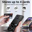 Vofolen for Moto G Power 2025/2026 Case Wallet with Card Holder Dual Layer Heavy Duty Shockproof Protective Hidden Flip 4-Card Slots Phone Cover for Motorola Moto G Power 5G 2025/2026 Women Men Black