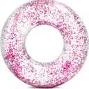 Intex Transparent Glitter Tube Inflatable Swimming Pool Float Raft Ring, Large