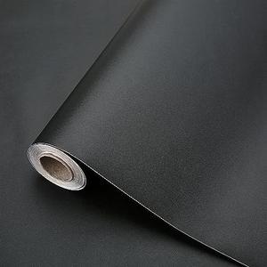 Dimcol Black Contact Paper 15.7"x236" Peel and Stick Wallpaper, Matte Black Wallpaper Self-Adhesive and Removable Decorative Contact Paper for Cabinets,Countertops,Shelve Wall