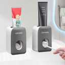 Automatic Toothpaste Dispenser for Kids, 2 PCS Toothpaste Squeezer for Kids & Family Shower Decor, is Wall Mounted Bathroom Accessories Organizer (Black, 2PCS)