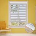 SMONTER Cordless Zebra Blinds for Windows Zebra Roller Shades with Metal Valance Free Stop Dual Layer Sheer Blinds Day Night Privacy Light Filtering, W23 x H72, Light Grey
