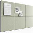 Bumusty Large Cork Board 36" x 24" Alternative - 6 Pack Felt Wall Tiles with 40 Safe Removable Adhesive Tabs, 30 Pushpins, Cork Boards for Walls Pin Board Bulletin Board Office Decor (Sage)