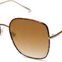 SOJOS Trendy Oversized Square Metal Frame Sunglasses for Women Men Retro Big Flat Lens UV Protection Sunglasses SJ1146
