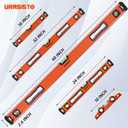 URASISTO 5-Piece Spirit Level Set, 10", 16", 24", 32", 48" Level Set with Magnetic Torpedo Level, 45/90/180Bubbles Measuring, Aluminium Alloy Levels with Carrying Bag