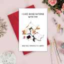 5 x Leinessy Cat Valentine's Day Card for Boyfriend, I Love Doing Nothing with You, Adorable Anniversary Card for Her Him (05)