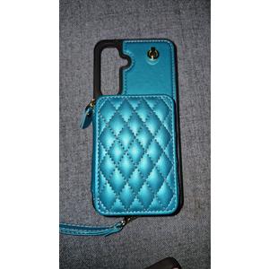 Samsung s24 fe phone case with card holder and zipper pocket turquoise
For sale