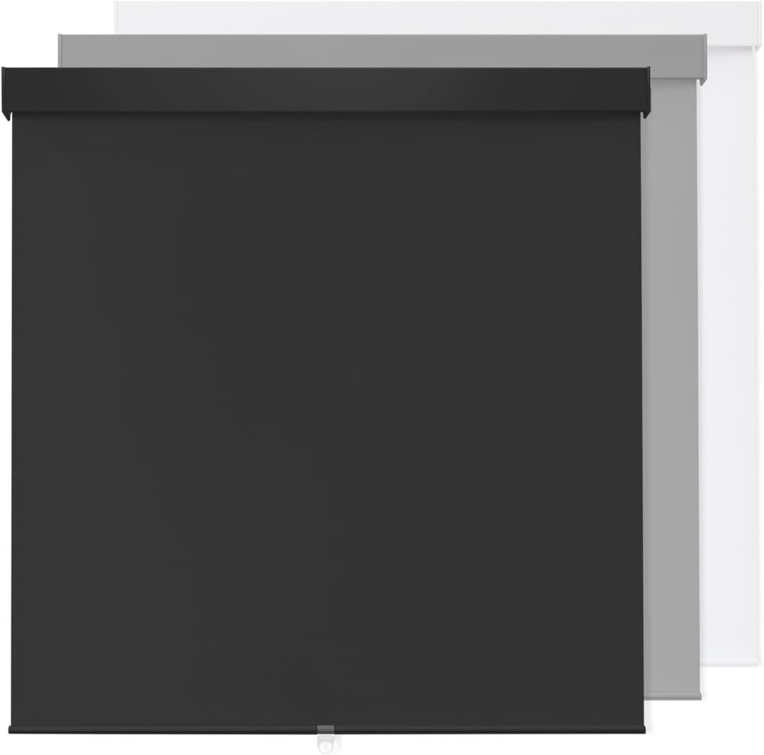 100% Blackout Roller Shades Cordless Blinds for Indoor Windows,Free-Stop Window Shades Pull Down,Thermal Insulated Fabric UV Protection,Blackout Window Guard Blinds for Home,Office,Black,23" W x 72" H