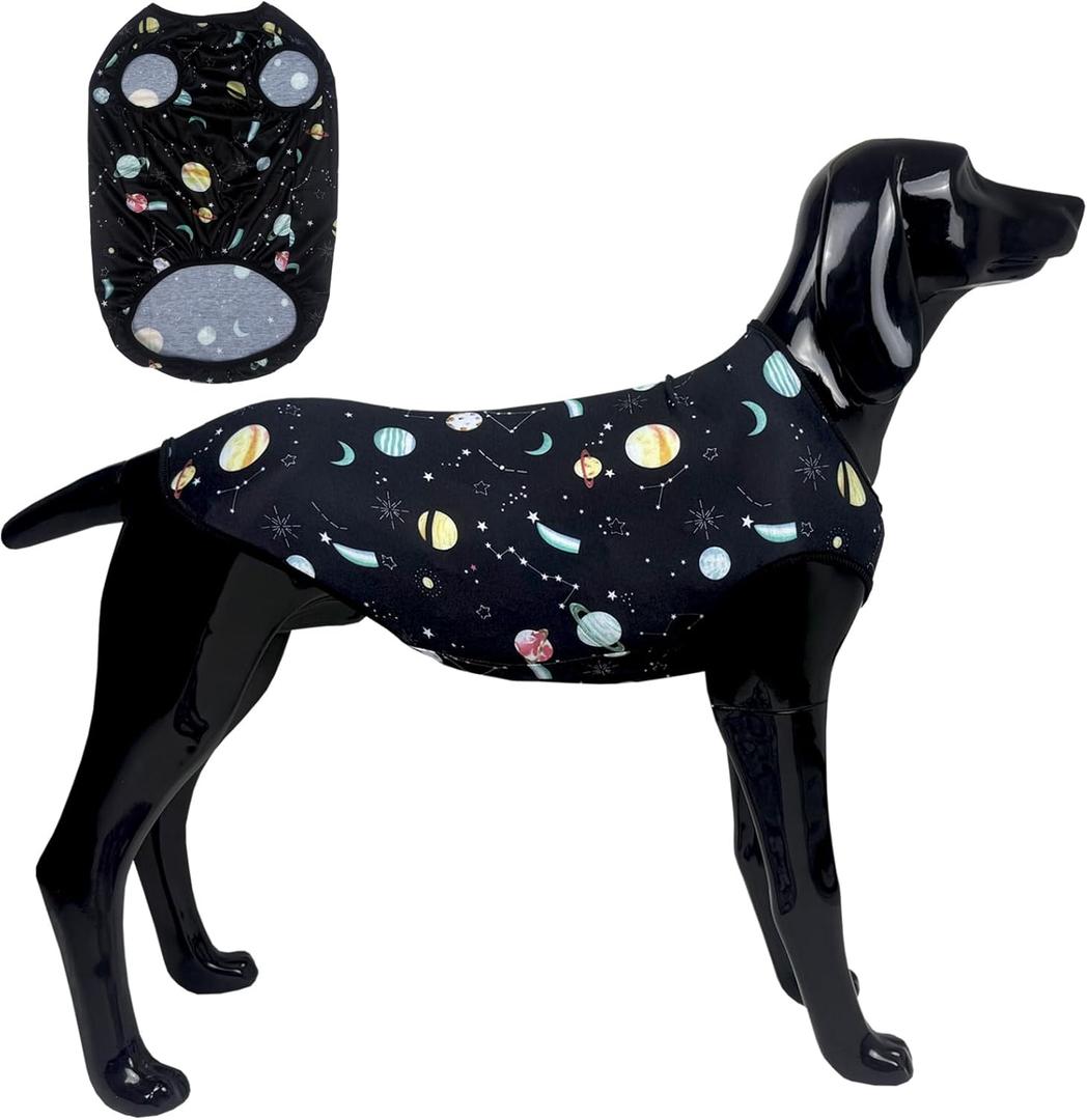 D.E.E Dog Shirt for Large Dogs Summer Cotton Dog Clothes Lightweight Tank Top Female Big (VGalaxyBlack, 3XL)