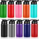 Mimorou 10 Pack Aluminum Water Bottles Bulk 17oz Reusable Leak-Proof Lightweight Sport Bottles Set for Travel Gym Team Camping & Party Favors, 10 Colors