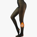 X-CHENG Fleece Lined Tights Sheer Women - Fake Translucent Warm Pantyhose Leggings Sheer Thick Tights for Winter No Size
