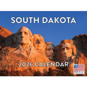 South Dakota Calendar 2026 Wall 12 Month Monthly SD Scenic Souvenirs Themed Gifts | American Made In The USA