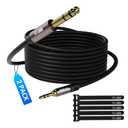 Kxable 3.5mm to 6.35mm Stereo Audio Cable 4 Feet (2 Pack), 1/4 to 1/8 inch Headphone Cable Jack, Hi-Fi Sound, Gold Plated Connectors, OFC Core, Black Cable (with 5 pcs Cable Ties)
