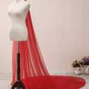 EllieHouse Womens 2 Tier Cathedral Wedding Bridal Veil With Metal Comb (Red)