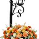 2-in-1 Solar Planter and Lamp Post Light, 75cm, Black