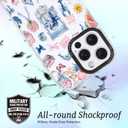 for iPhone 14 Plus Case, Ocean Self-Care Collage Pattern with Sea Creatures, Military-Grade Drop Protection, Aesthetic Soft Slim TPU Protective & Camera Protection for Women Girls (BlueSummerCut)