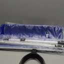 Snow Pusher Shovel for Driveway Car Garage, 24 Inch Snow Removal Plow with D-Grip Handle Aluminum Strip, Ergonomic Heavy Duty Wide Snow Shovel for Home Outdoor, Blue