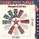 Lineshading 21" Metal Patriotic Decorations Rustic Farmhouse Wall Art Decor Windmill Outdoor 250th Anniversary Stars Red Blue White 4th of July Independence Day for Home Garden Lawn Porch