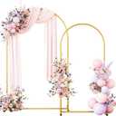 rubfac Metal Arch Backdrop Stand Set of 2 (6FT & 7.2FT), Gold Wedding Arch Frame Balloon Stand for Birthday Baby Shower Anniversary Bridal Graduation Indoor Outdoor Party Decoration