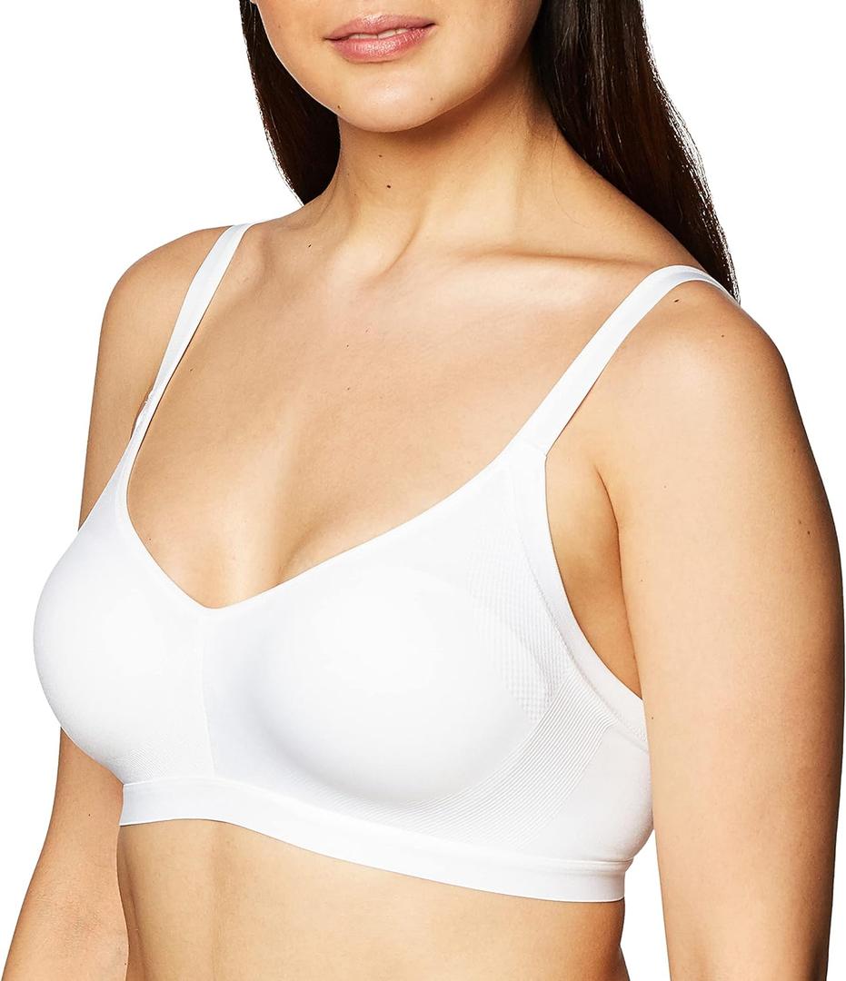 Warner's Women's Blissful Benefits Underarm-Smoothing with Seamless Stretch Wireless Lightly Lined Comfort Bra Rm3911w (XX-Large, White)