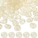 uxcell 100 Pcs Rose Beads, 0.55" Glass Flower Rose Charm Carved Loose Spacer Crystal Craft Beads for DIY Jewelry Making Bracelet Beading Projects Supplies, Light Yellow