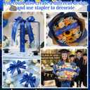 Zeyune 10 Yards Glitter Graduation Ribbon 2 Inch Class of 2026 Blue Gold Ribbon Craft Congrats Grad for Flower Bouquet Gift Wrapping Hair Bow Wreath Graduation Party Decoration