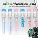 6 Pcs Toothbrush Holders Wall Mounted, Single Slot Design, Shower Self Adhesive Wall Mounted Toothbrush Holder with Cover, Waterproof and Dustproof, Suitable for Bathroom, Family, Travel (Transparent)