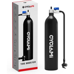 Tire Booster - 1.2L Aluminum Alloy MTB Road Inflator Tire Air Bottle - Valve Gas Cylinder & Accessories