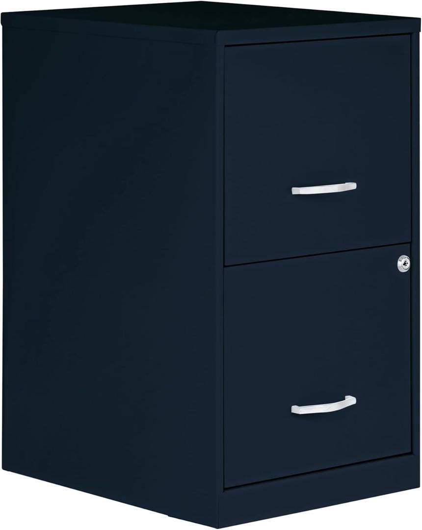 2 Drawer Locking Filing Cabinet | Pre-Assembled Steel Construction | Space-Saving Design is Perfect for Home and Small Office | Letter-Size | Assembled in North America (Navy)