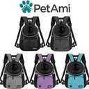 PetAmi Dog Front Carrier Backpack, Adjustable Dog Pet Cat Chest Carrier Backpack, Ventilated Dog Carrier for Hiking Camping Travel, Small Medium Puppy Large Cat Carrying Bag, Max 15 lbs, Gray
