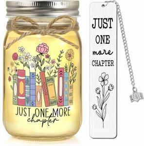 Book Lovers Gifts for Women Bookish Gifts for Readers Reading Lovers Bookclub Member Book Themed Accessories Reading Present for Librarian Mason Jar