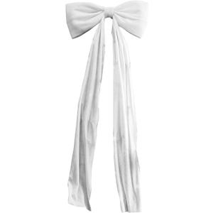 6 Ft Giant Red Velvet Bow for Christmas Tree, Big Christmas Decorations for Tree Topper, Window, Wall, Mantle, Indoor Home Xmas Decoration (One Size, White-2)