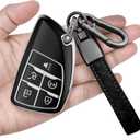 Sindeda for Chevy Key Fob Cover with Keychain Soft TPU Protection Case Compatible with 2021-2026 Chevrolet Equinox Blazer Tahoe Suburban GMC Yukon Denali Silverado 5-Buttons (Silver)