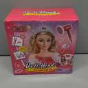Hair Styling Doll Head Makeup Kit for Girls Toys - Kids Hair Salon Pretend Playset with Hairdryer, Curling Iron, Headwears & Real Makeup Nail Polish, Birthday Gift for Girl 3 4 5 6 7 8+