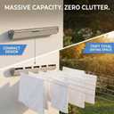 Household Essentials Retractable 5-Line Dryer, White, 36.5" W x 8" L x 6.5" H