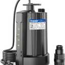 Acquaer 1/6 HP Automatic Submersible Water Pump, 115V Sump Pump with 3/4 Garden Hose Check Valve Adapter,1850 GPH High Flow Water Removal for Swimming Pool Cover Hot Tubs Flooded House Basement
