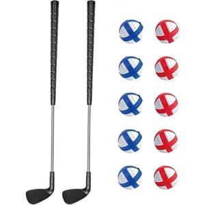 VQRZG Golf Chipping Game, Play Portable Sticky Golf Target Practice Game Set, Fun Indoor & Outdoor Family Yard Game for Backyard, Beach, Parties, Office (2 Clubs & 10 Balls)