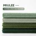 MIULEE Boho Farmhouse Sage Green Throw Pillow Covers 18x18 Inch Set of 4 Mordern Nordic Cushion Covers Soft Corduroy Spring Home Decor for Couch Bed Sofa Living Room Forest Green