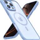 for iPhone 16 Pro Case Clear Mag Safe, Ultra Thin Slim Cover Magnetic Compatible with Magsafe Phone Case for Women Men Girl, Cute Soft TPU Silicone & Transparent Hard Plastic, Light Blue