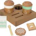 Pretend Play Coffee Cup Toys,Wooden Play Kitchen Accessories,Fake Food Play for Kids Kitchen,Educational Toy for Toddler Children Birthday Gift