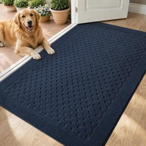 Dirt Trapper Door Mat 32"x 48", Non-Slip Entryway Rugs, Navy Blue
Washable Doormat, Stain Resistant and Absorbent Welcome Mat, Low Profile Floor Mats for Front Back and Entrance