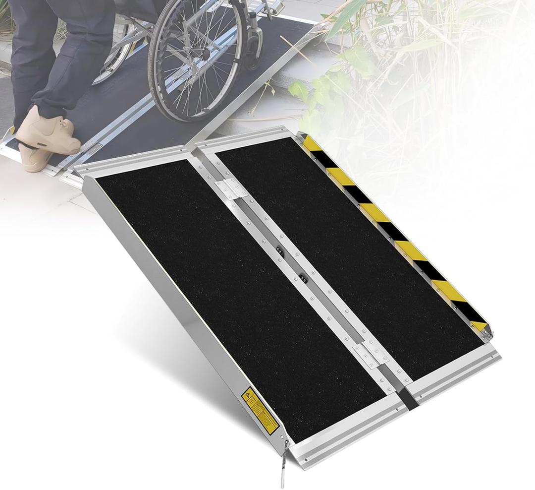 Protable wheelchair ramp 3FT,Non-Slip Folding Aluminum Handicap Ramps,Threshold Ramp for home,Holds up to 800lbs,Wheelchair ramp for steps,Mobility Scooter,Doorways (3FT Useing Height 3-9inch)