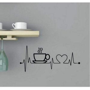 Coffee Cup Wall Stickers Vinyl Decals for Kitchen Wall Art Home Decor Wallpaper 23x10in