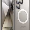 JETech Magnetic Case for Samsung Galaxy S24 Ultra 5G, Compatible with MagSafe, Translucent Matte Back Shockproof Phone Cover (Titanium Grey)