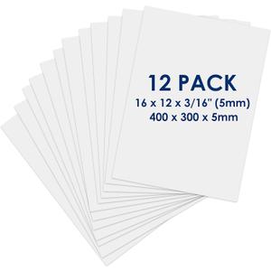 Foam Board 12 x 16 x 3/16" - Premium 12 Pack - White Poster Board, Acid Free, Double Sided, Rigid, Sign Board Foamboard for Mounting, Crafts, Paintings Prints, Art, Display, Presentation and Projects