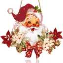 Vintage Style Santa Claus Welcome Sign - Wooden Hanging Sign for Front Door Xmas Wall Hanging Decor for Indoor Outdoor Christmas Party Supplies